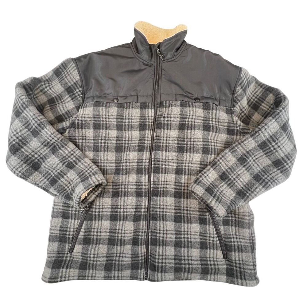 Itasca Jacket L Rugged Plaid Fleece Sherpa Collar Workwear Outdoor Thermal Coat
